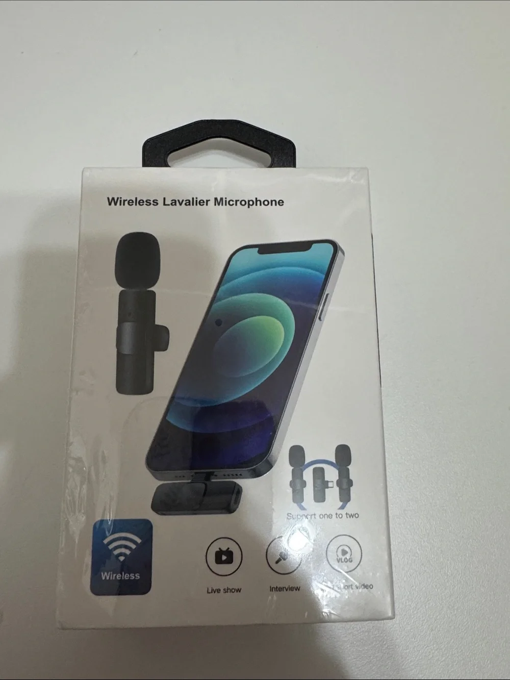Wireless Lavalier Microphone for Cell Phones - Black